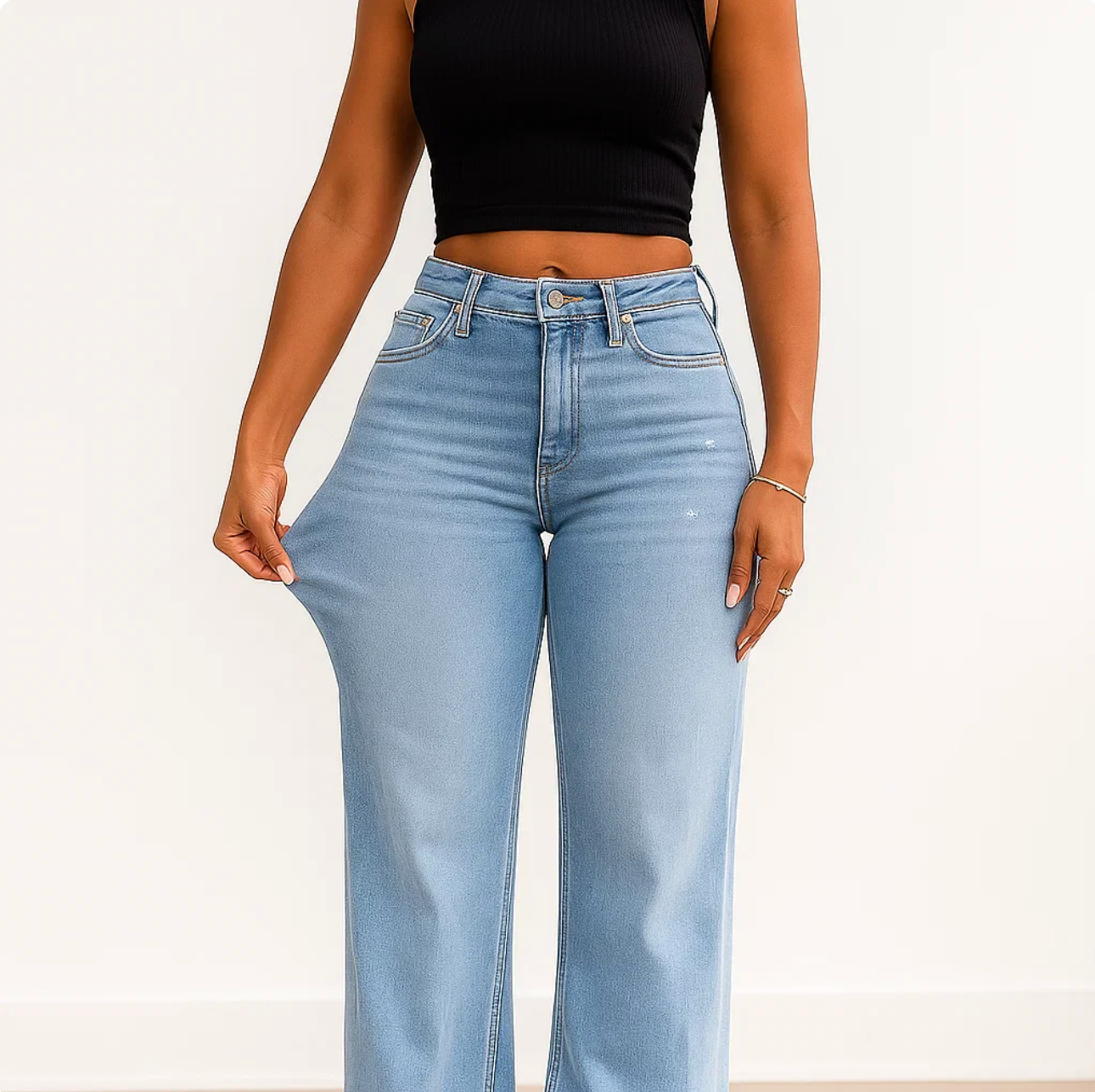 Elastische Jeans mit mittlerer bis niedriger Leibhöhe